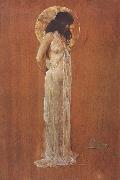 Arthur streeton Standing female figure oil painting on canvas